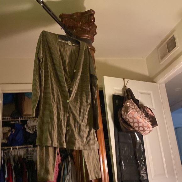 2pcs pant suit brown and beige jeggings type - Picture 7 of 8